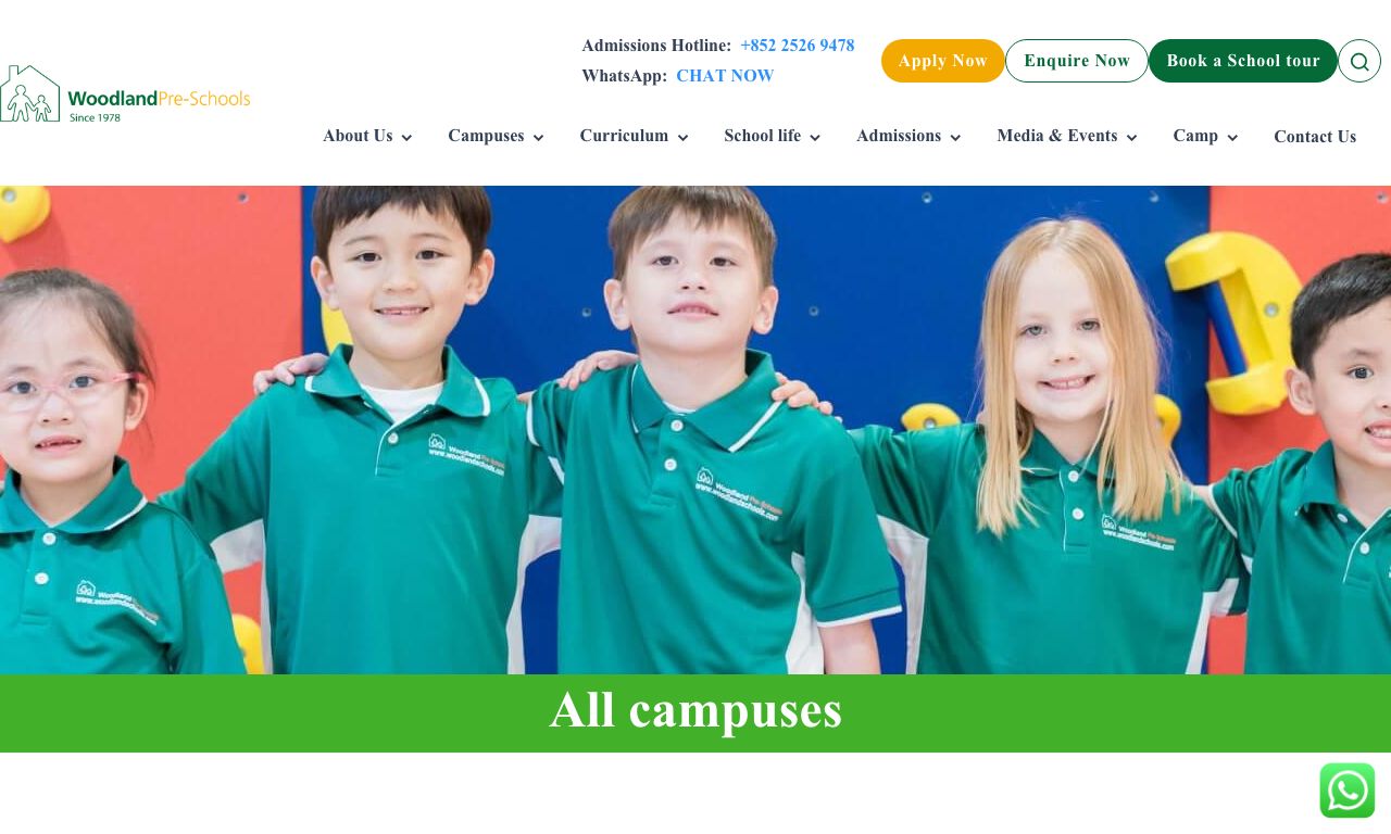 Screenshot of the Home Page of THE WOODLAND SAI KUNG PRE-SCHOOL